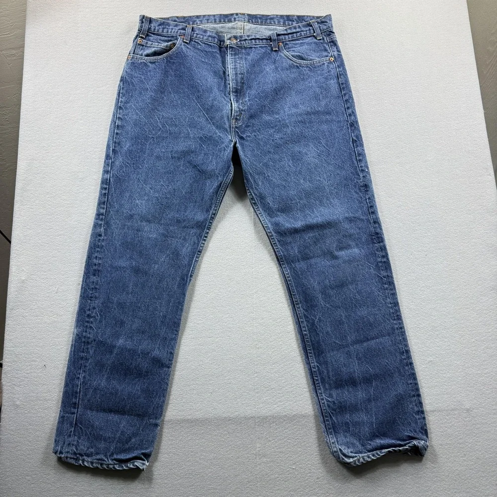 Levis‎ Jeans Mens 42x32 Blue Medium Wash Regular Straight Leg Denim Casual
